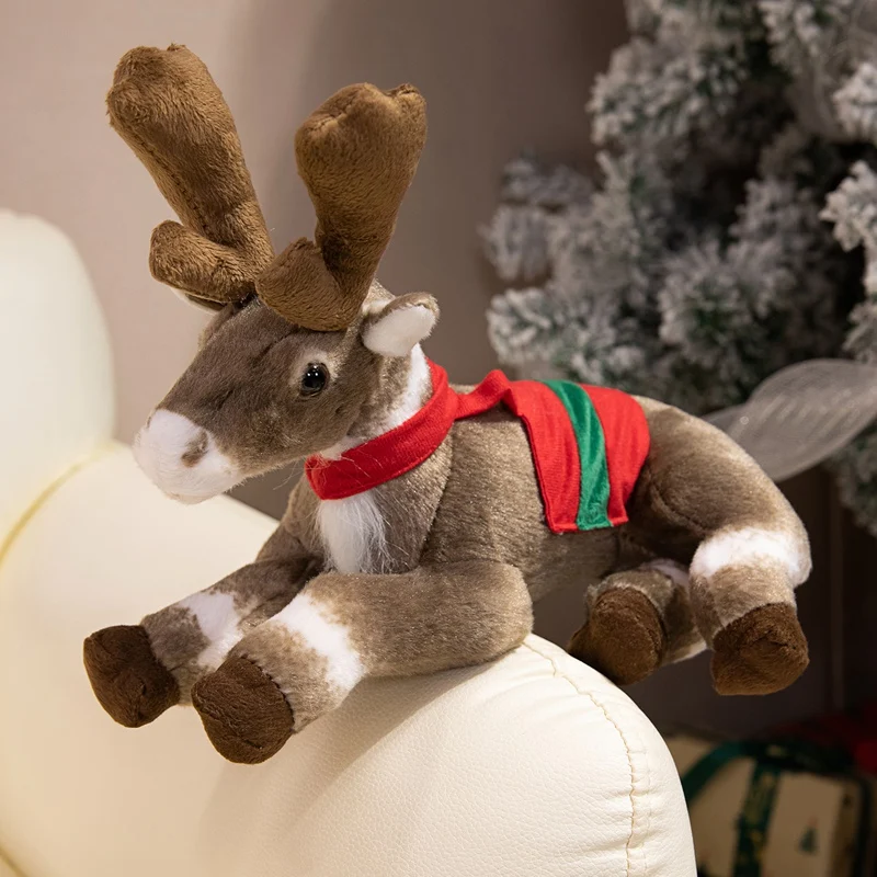 30 سنتيمتر محاكاة الرنة ألعاب من القطيفة عيد الميلاد الغزلان Plushies دمية عيد الميلاد الأيائل لعب لينة عيد ميلاد سعيد زينة عيد الميلاد أفضل الهدايا للأطفال