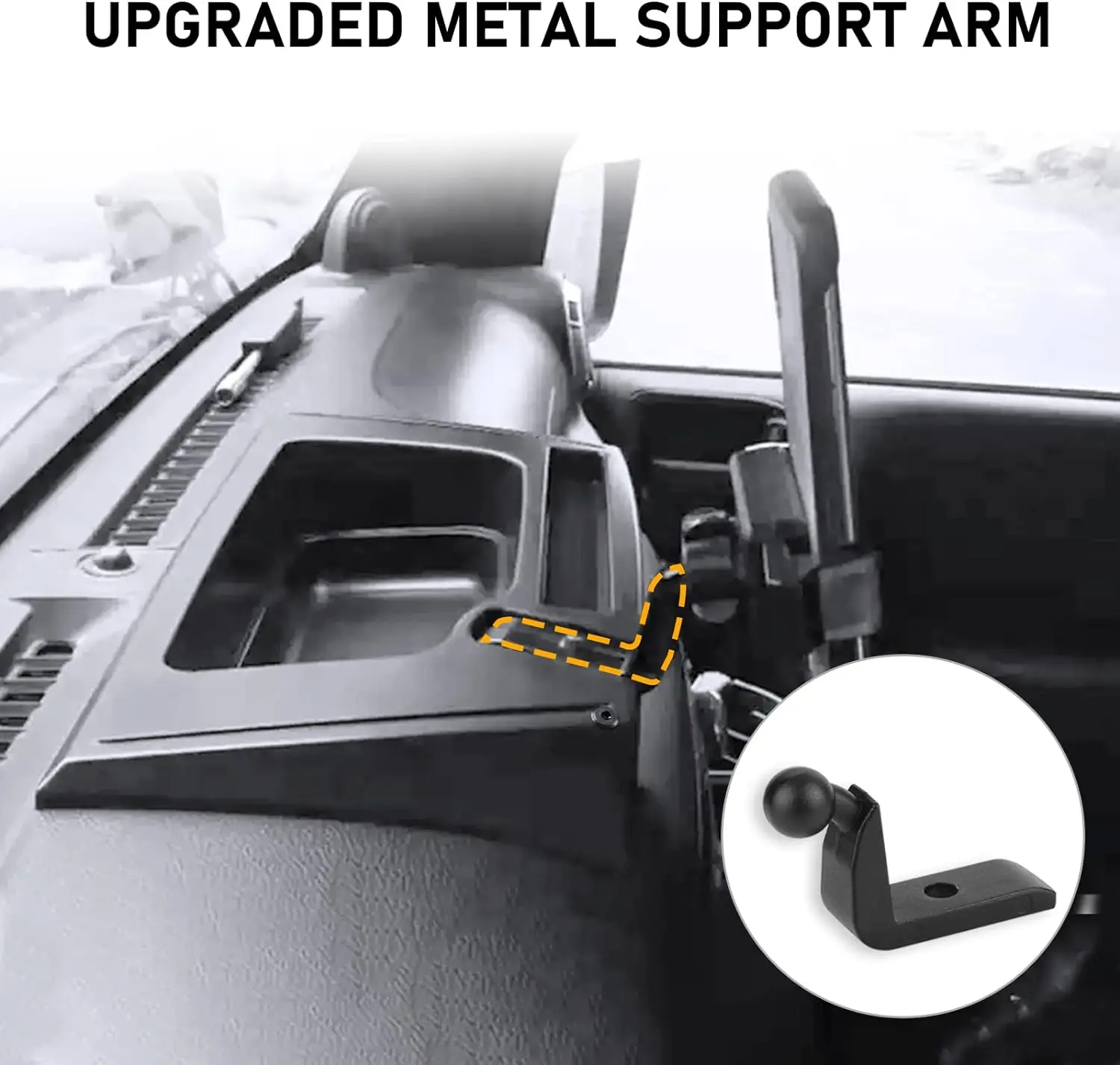 Upgraded Phone Mount for 2011-2017 Jeep Wrangler JK JKU Multi-Mount Phone Holder Dash Tray Storage Box System Kit Extension Arm