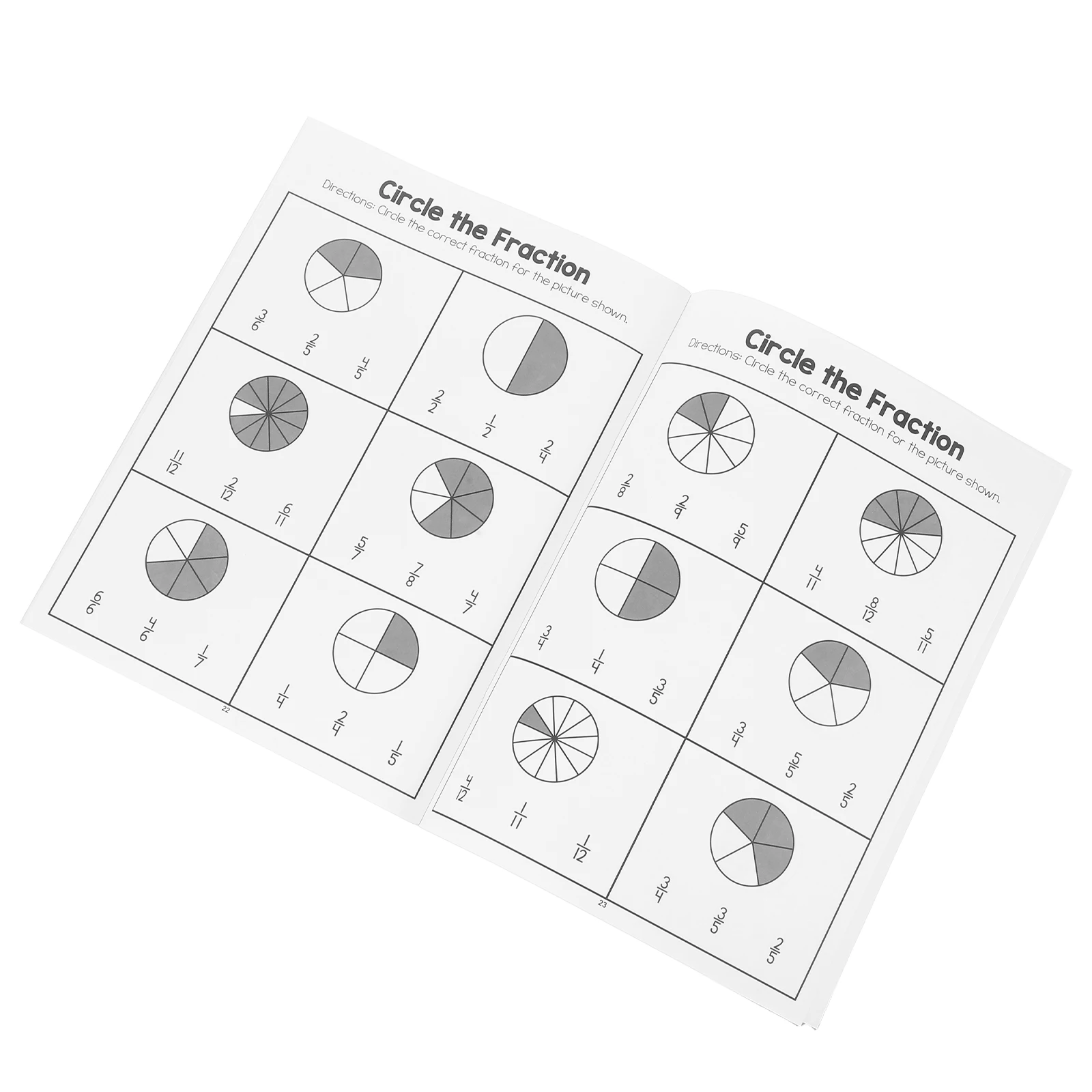 

Mathematics Score Training Book Fraction Circles Teaching Learning Kit Educational Workbook