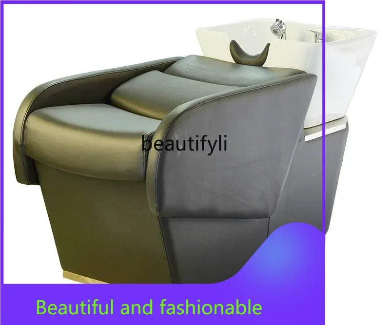 

zGNew Arrivals Barber Shop Hair Salon Shampoo Chair Lying Half Simple Hair Salon Shampoo Care Dedicated Head Therapy Flushing Be