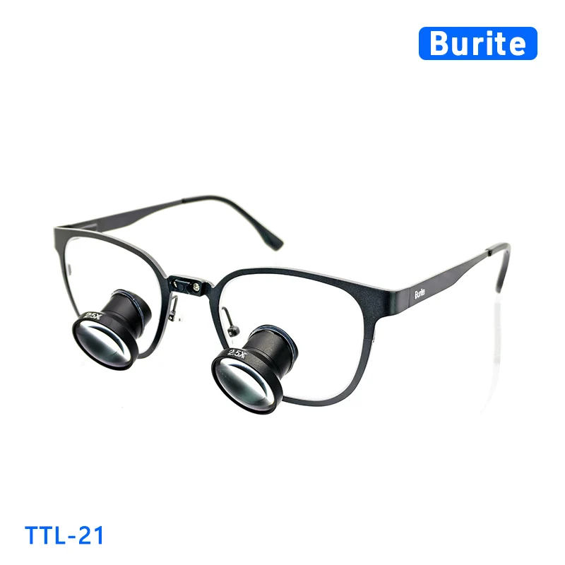 

Burite 21 2.5X/3.0X/3.5X TTL Galilean Loupes IPD Customized Dental Surgical Loupes Metal Lens, Titanium Frame, Myopia glasses