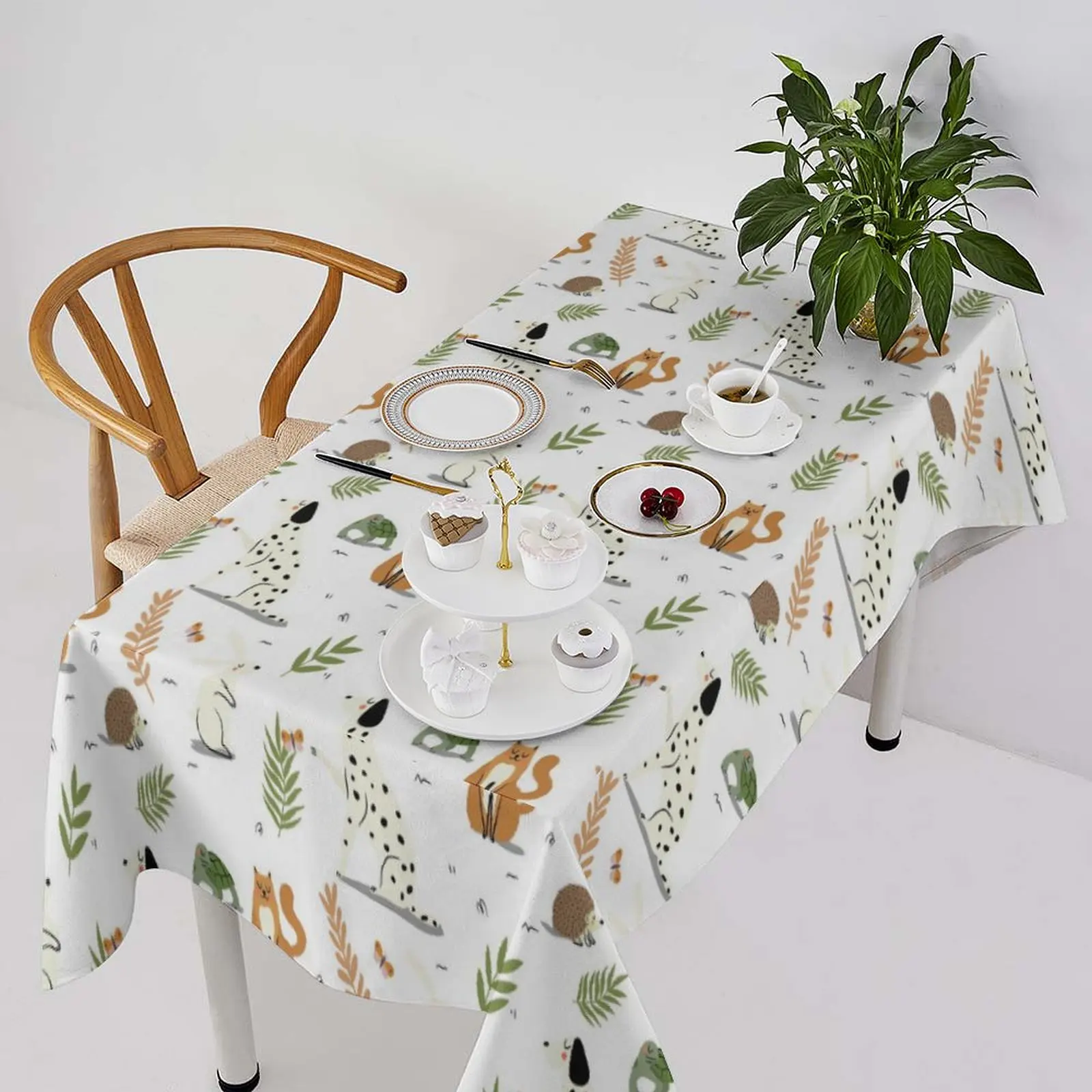 

Waterproof & Durable Cartoon Animal Pattern Tablecloth, Multi - Size, For Home, Restaurant & Outdoor