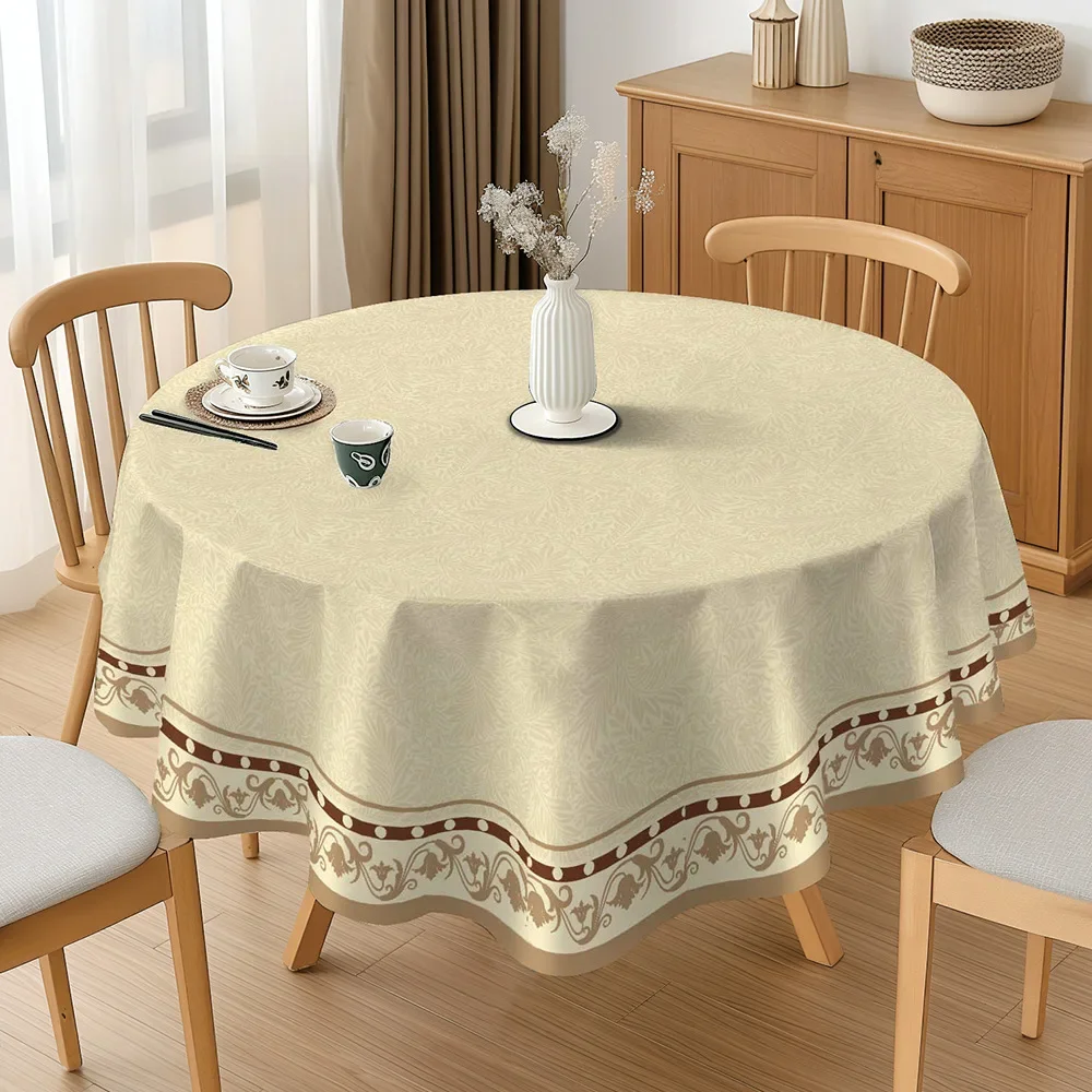 1PC New Simple Style Round Table Cloth Waterproof Oil-proof Anti-scalding Wash-Free PVC Table Cloth Scratch-resistant Durable