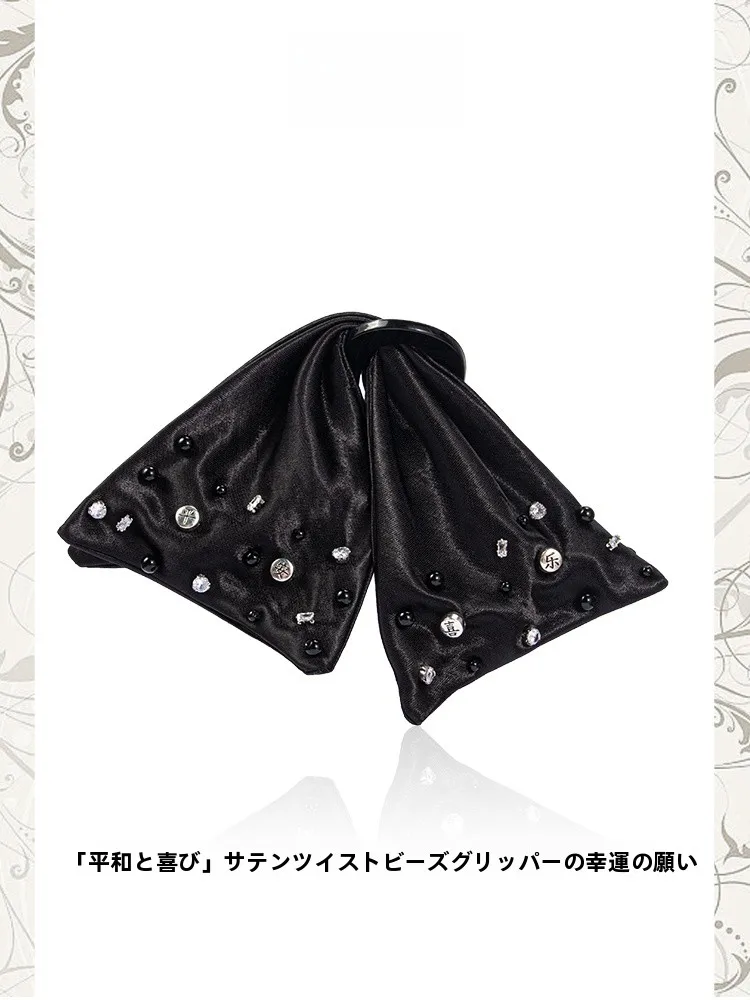 古典的なアクリルサテンヘアピンハッピーピースフルヘアアクセサリーハーフアップドゥーバンヘアデコレーションオリジナルデザインファッショナブル