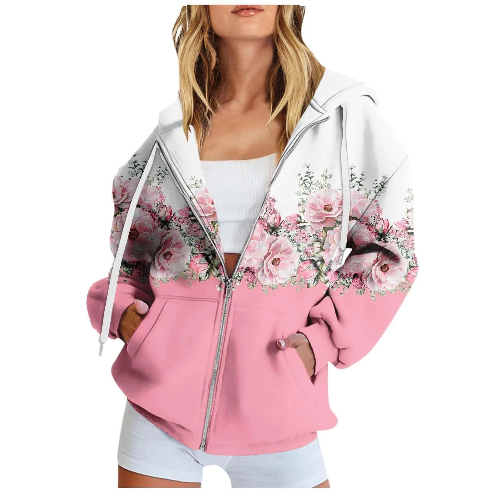 Womens Fall Fashion Women's Long Sleeve Floral Print Sweatshirt Long Sleeve Women's Sweatshirts Hoodies Sweatshirt Dress Women