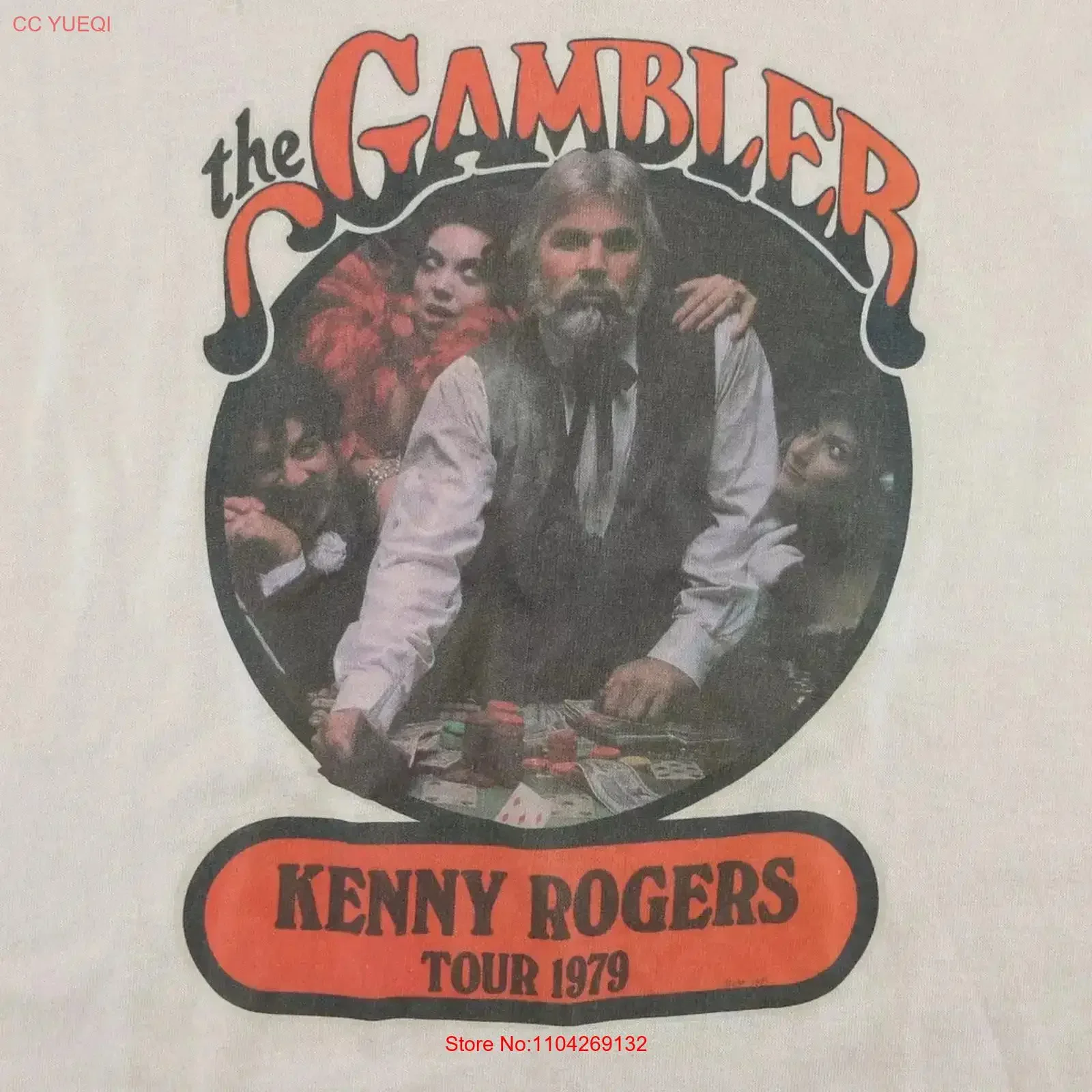 1979 Kenny Rogers The Gambler Tour For Fan White T Shirt Full Size S 5XL vintage Washed Breathable graphic