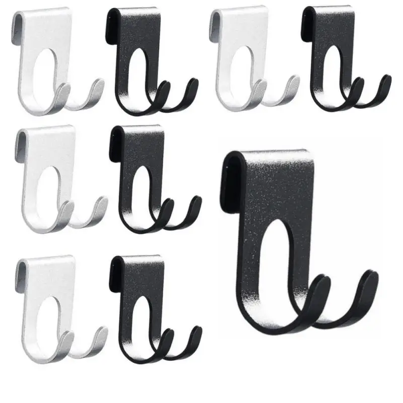 Hooks Bathroom Hook Space Aluminum Shower Hooks Over Frameless Glass Door Hook Bath Towel Hanging Wall Hook Kitchen Accessories