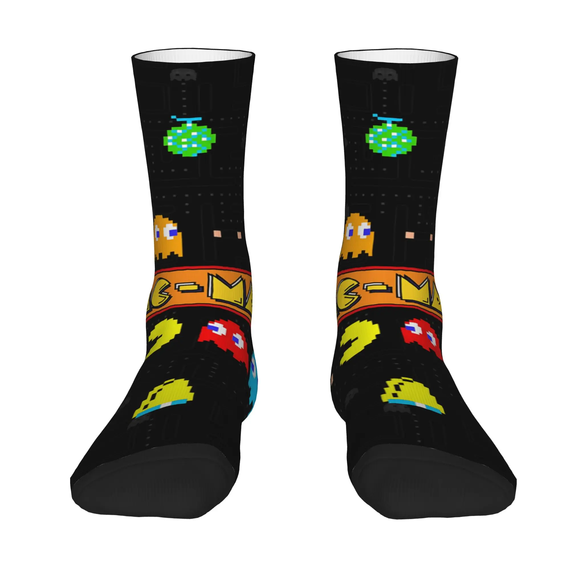 1 Pair Hip Hop Retro Classic Arcade Layout Crazy Men's Sock PAC-MAN Harajuku Pattern Printed Funny Sock