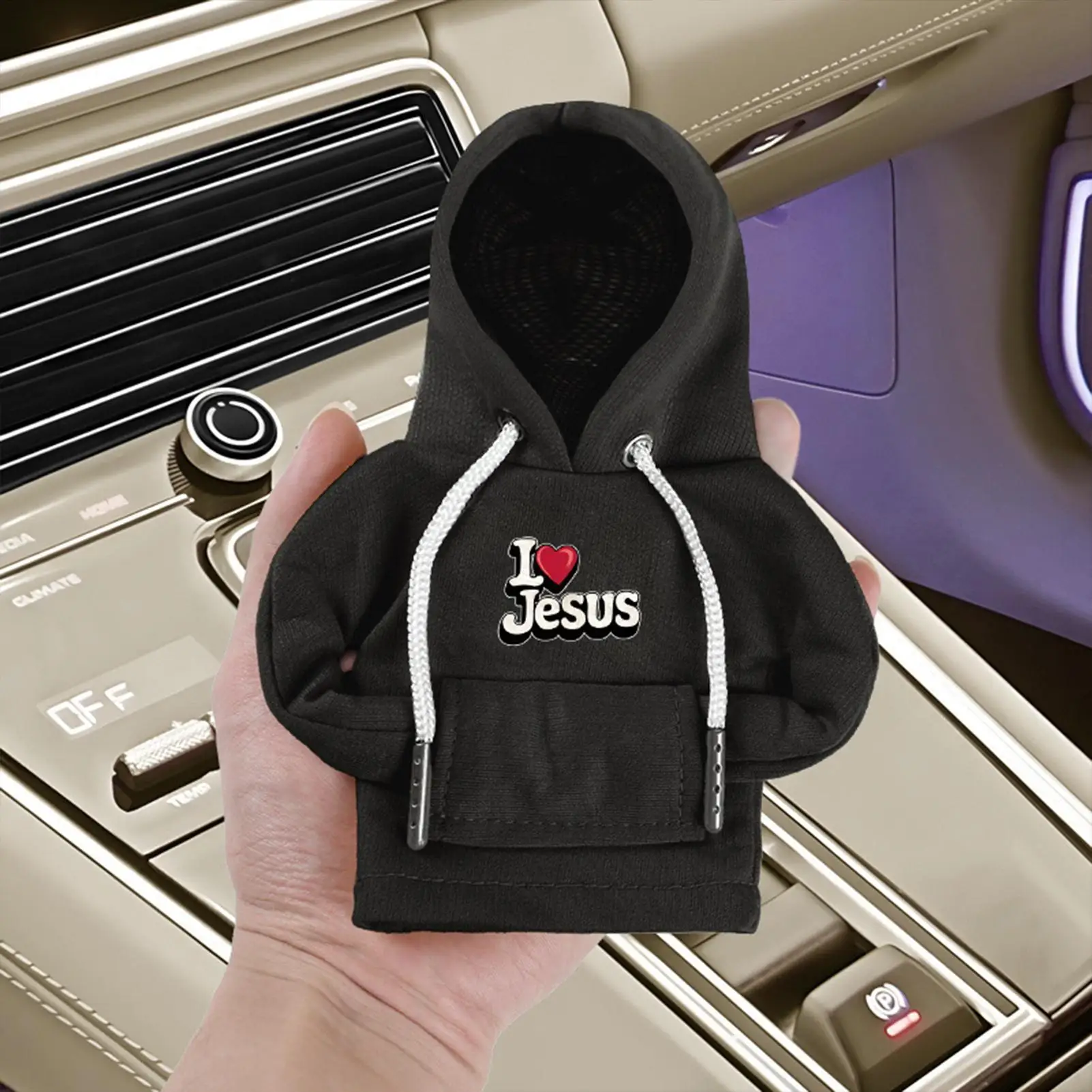 Universal Car Shift Lever Decor Mini Elastic Car Gear Shifter Hoodie Dust-Proof Car Interior Decor for Vehicle Driver Adults