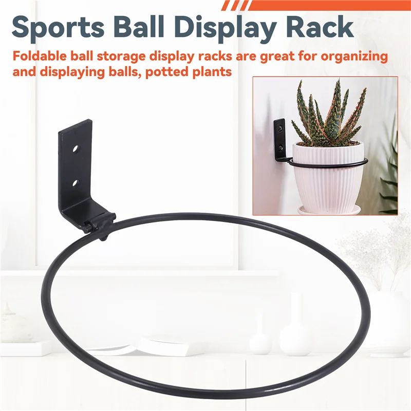 A29Z-2 Pack faltbarer Ballhalter zur Wandmontage, Sportball-Präsentationsständer für Basketball, Volleyball, Rugby, Fußball