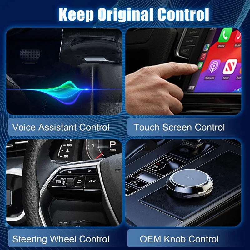 Adaptador carplay sem fio 4 em 1, adaptador sem fio automático android, adaptador com fio para caixa inteligente ai para mais de 2016 carros