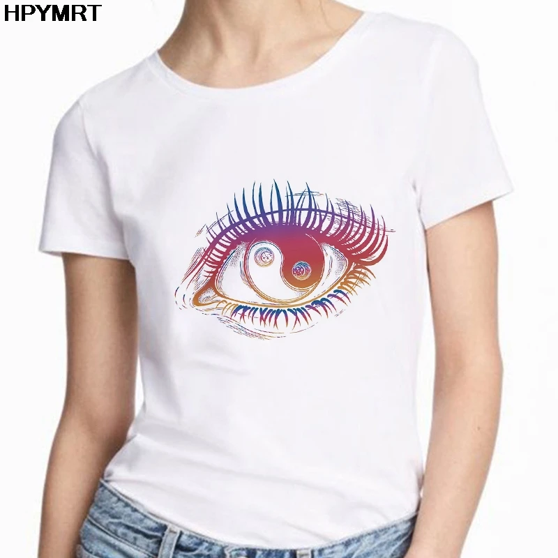 Women 2020 Summer Short Sleeve Fun Gossip in the eyes Print Lady T shirts Tops T Shirt Ladies Womens Graphic Female Tee T-Shirt