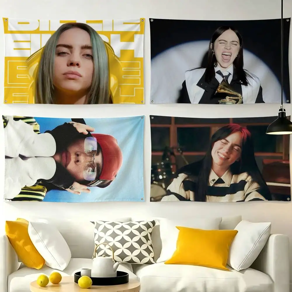 Dark Princess Billie Eilish-hh Flags for Bedrooms Home Decor Items Outdoor Decors Garage Decoration Flaga