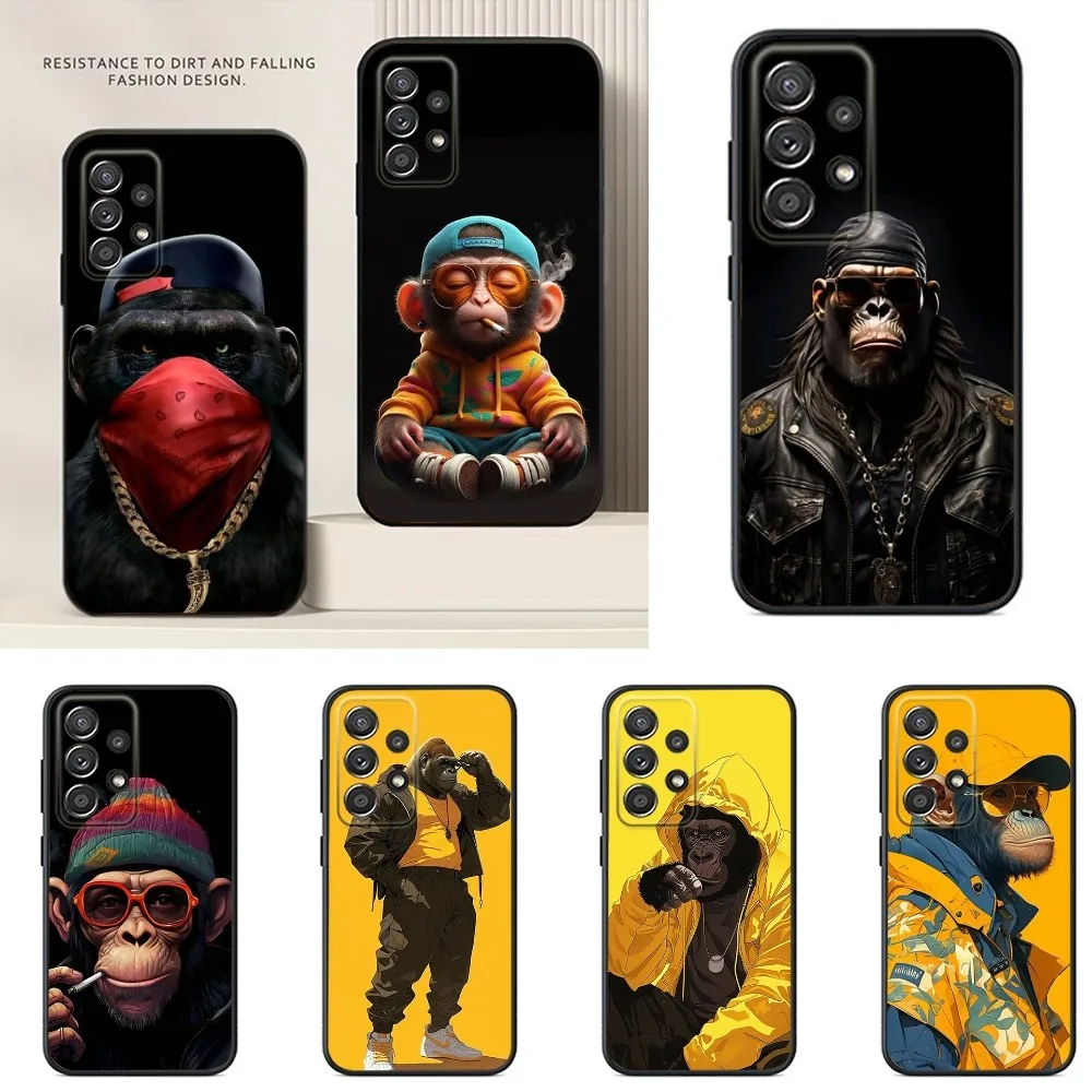 Orangutan Outfit Phone Case For Samsung S24,S23,S22,S21,S20,S10,S10E,S9 Plus FE Note 20 Ultra 10,9 Plus Black Case