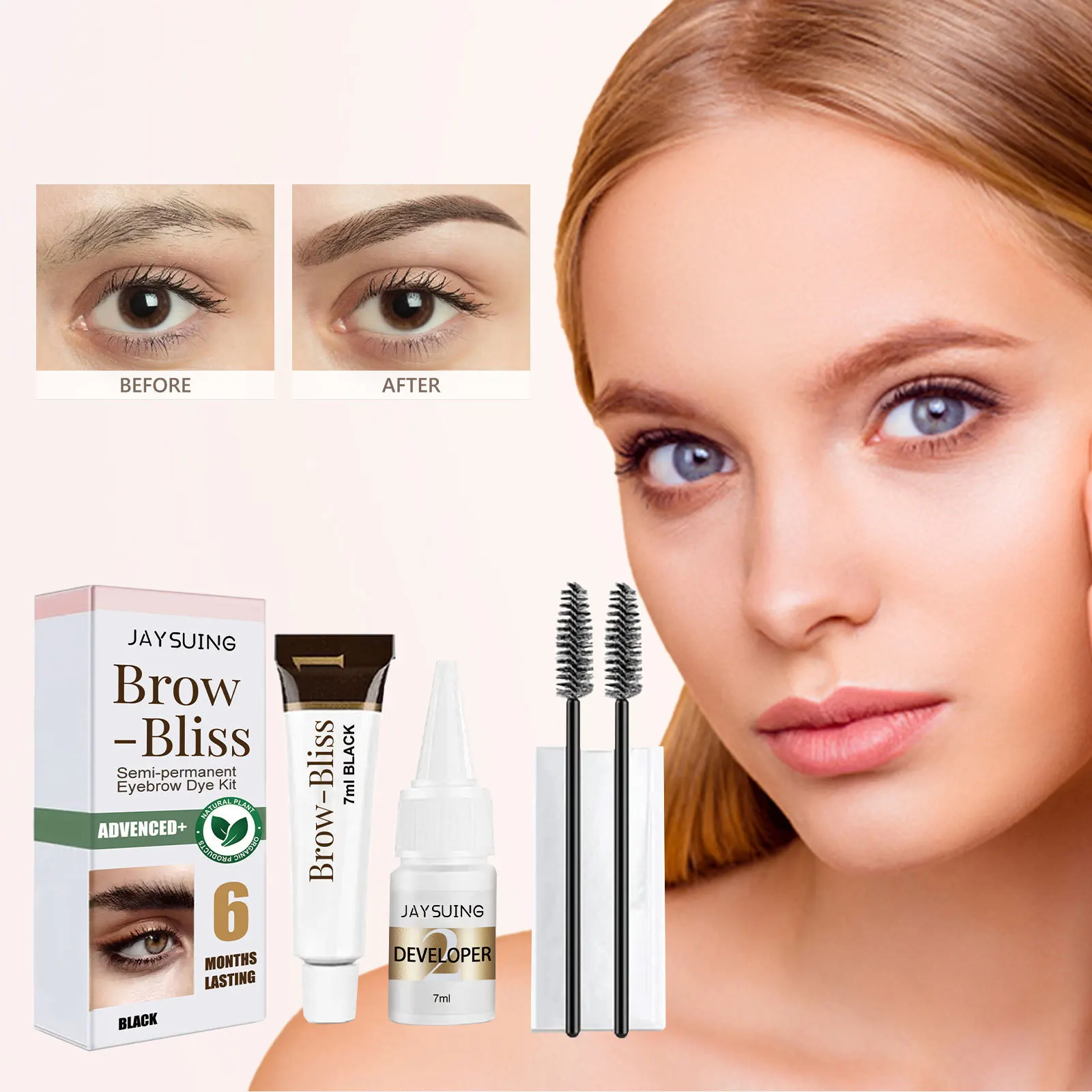 

Jaysuing Eyebrow Cream Suit Waterproof Smear-Proof Not Smudge Two-in-One Eyelash Eyebrow Dyeing Suit Eyelash Lifting Kit Makeup