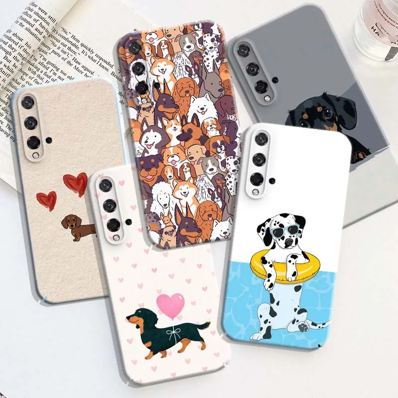 Capa de Celular Rígida com Arte de Cachorro Popular e Fofo para Honor Play Magic 8 7 6 X9d X9c X9 X8b X8A X8 500 200 X50 X60 Lite GT Pro