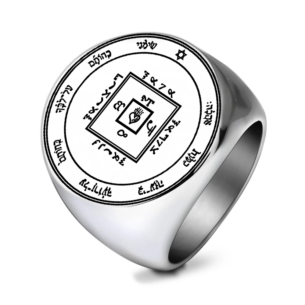 Increase Your Luck In Love! Fifth Pentacle of Venus Seal of Solomon Occult Key Amulet Talismans Laser Cut Stainless Steel Rings