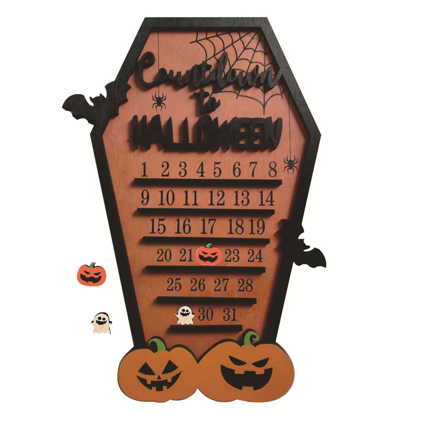 

Halloween Wooden Prop Decoration Countdown Sign Countdown Calendar