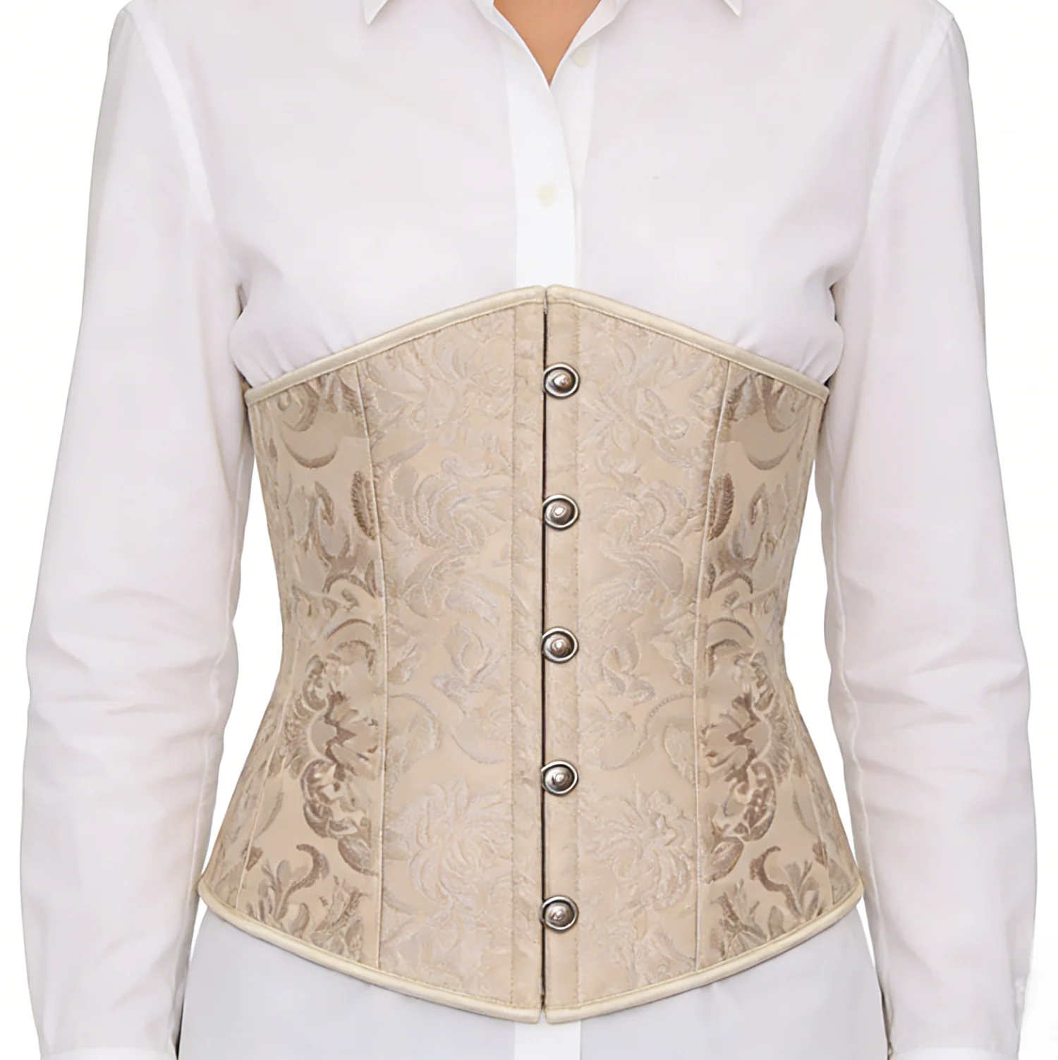 Yuanbao Vintage Jacquard Corset Waist Trainer Victorian Style Slimming Body Shaping Bustier for Waist Cinching And Outfit Decora