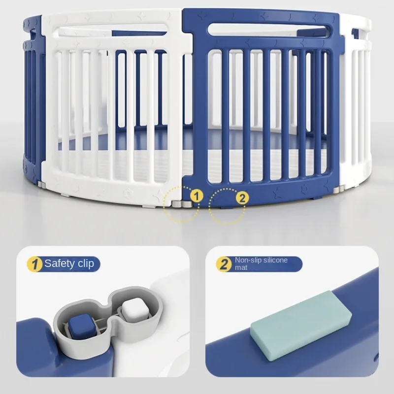 EG307: Baby Safety Playpen, Round Crawling Mat, Home Fence | Circular Toddler Zone, Secure Indoor Mat, Safe Play Fence