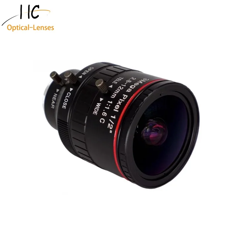 3.0 ميجا بيكسل C-Mount 2.8-12 مللي متر 1/2 بوصة تنسيق FA/ رؤية الآلة عدسات بطول بؤري متغير F1.6 عدسة Iris CCTV يدوية