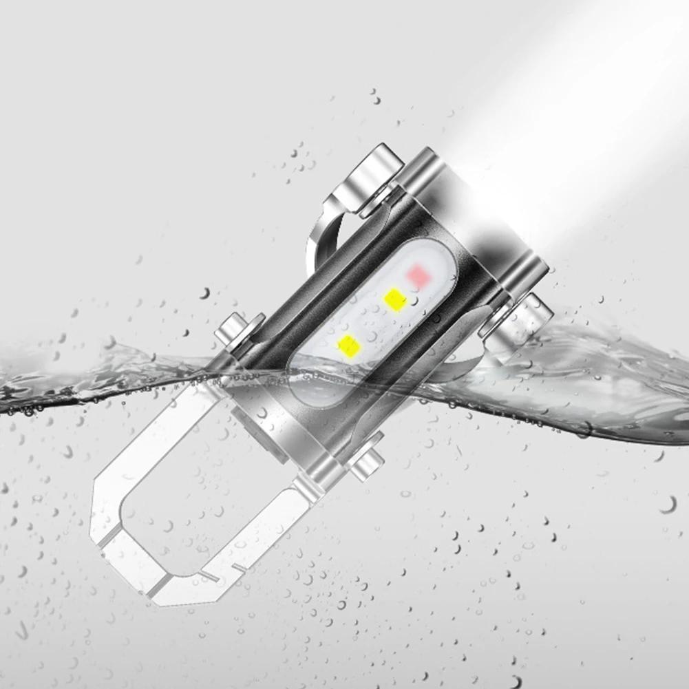 

COB LED Keychain Flashlight Multifunctional Pocket Flashlight USB Rechargeable Portable Keychain Torch for Outdoor Emergency