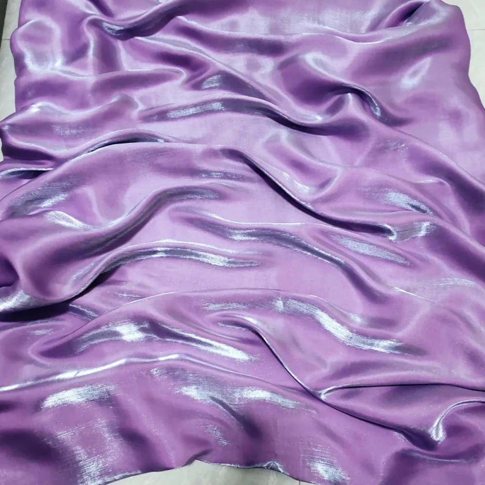 DIY Gradient Glossy Silk Satin Fabric Shiny Smooth Sewing Material Soft Holographic Iridescent Material For Hanfu Cheongsam