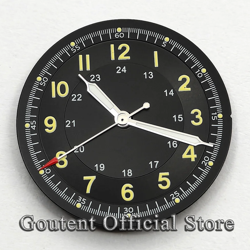 Goutent  29mm sterile blue black dial and silver hands Fit NH34 NH35 NH36 movement.