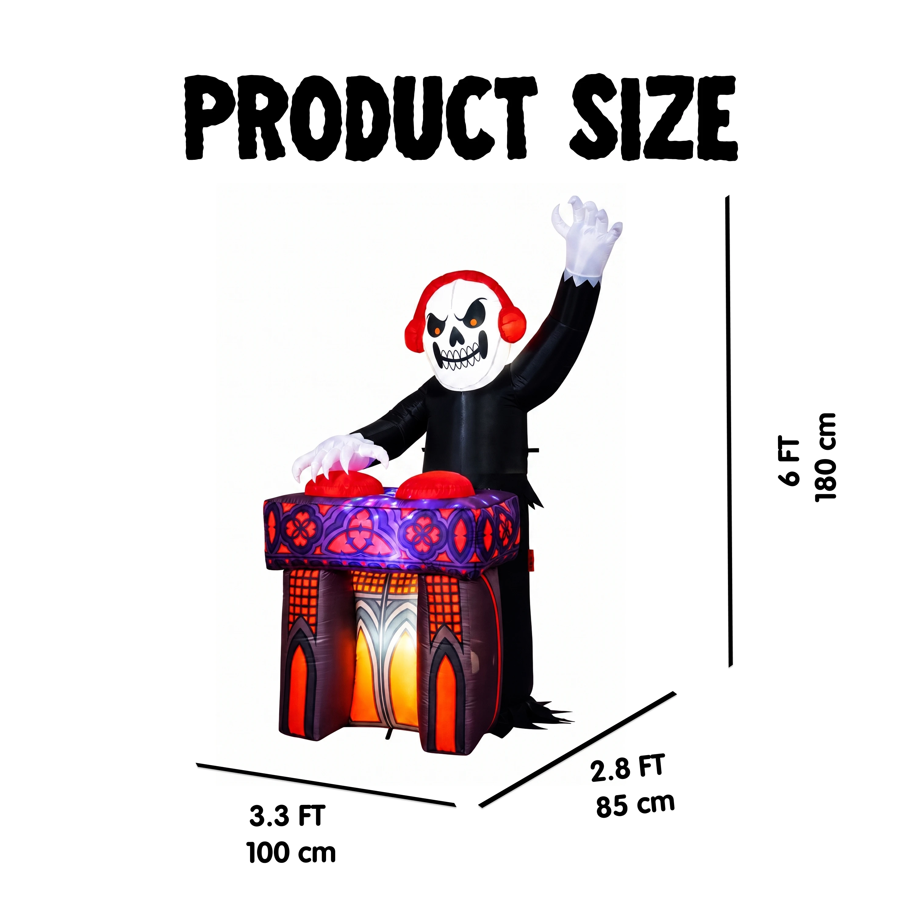 6FT DJ Skeleton Inflatable Decoration 5