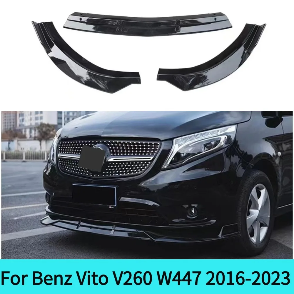 For Mercedes Benz Vito V260 W447 2016-2023 Front Bumper Lip Splitter Chin Protector Durable Style Enhancer Body Kit