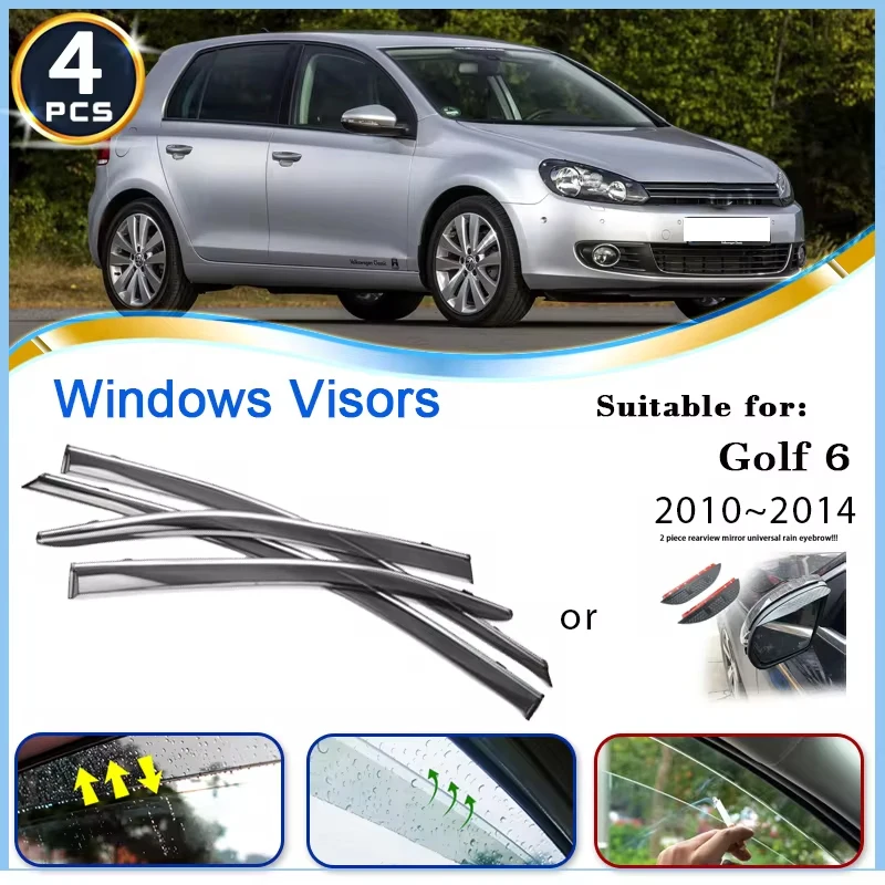 

Car Window Visor For VW Volkswagen Golf 6 5K Mk6 GTI 2009~2013 Rainproof Deflector Windshields Rain Eyebrow Trim Car Accessories