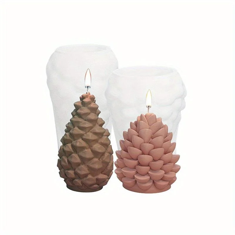 

2pcs Pine Cone Silicone Candle Molds DIY Crafts Making Moulds Christmas Gifts Art Supplies Wax Crafting Tools 3D Silicone Mould