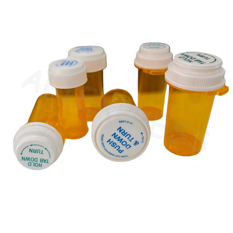 5/10/20Pcs Child-resistant Yet Easy To Open Pharmaceutical Container Empty Plastic Bottle With Double-sided Cap
