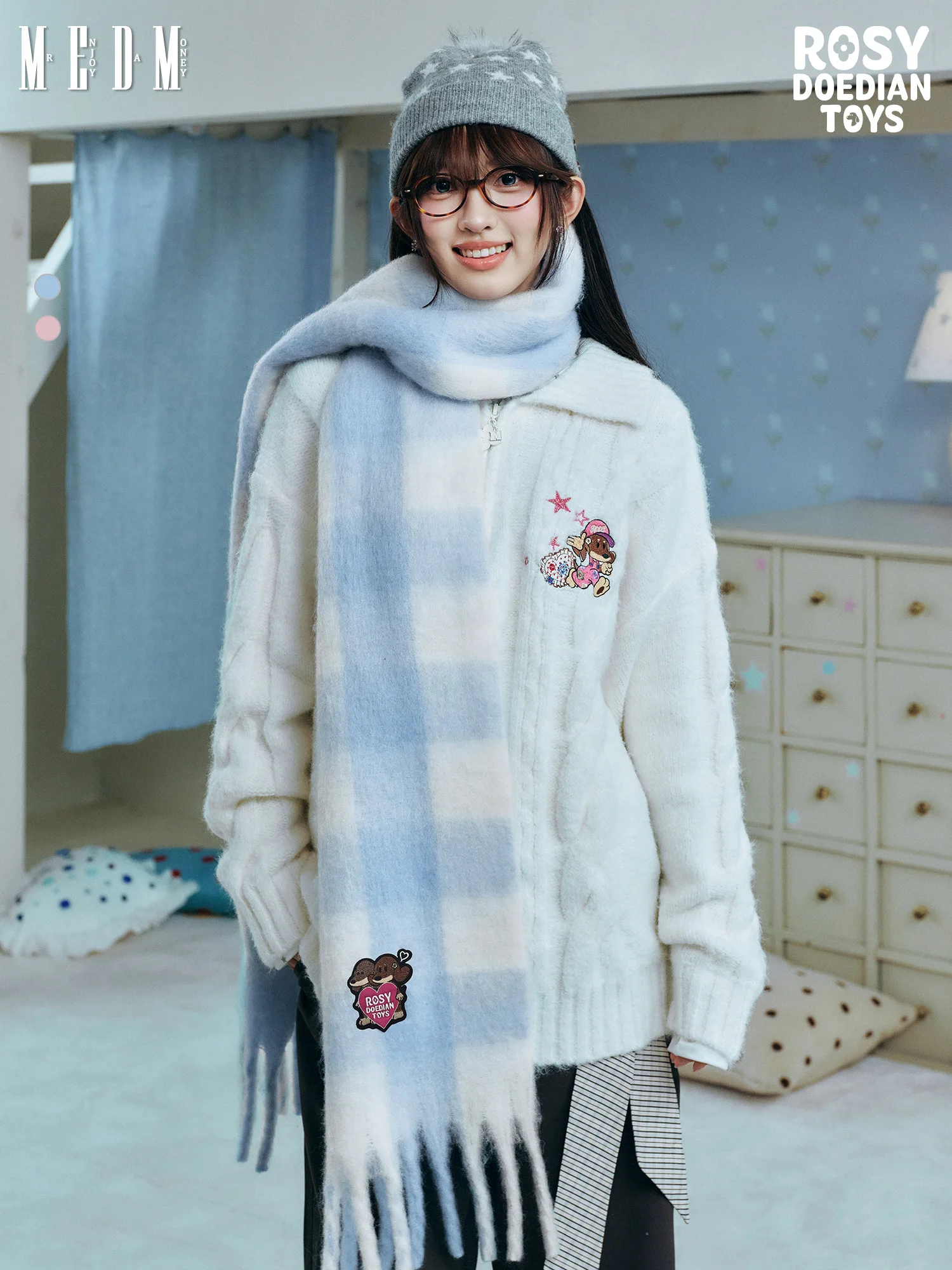bufanda-a-cuadros-colaborativa-medm×rosydoediantotoys-chal-versatil-y-calido-para-otono-e-invierno-calentador-de-cuello-ac