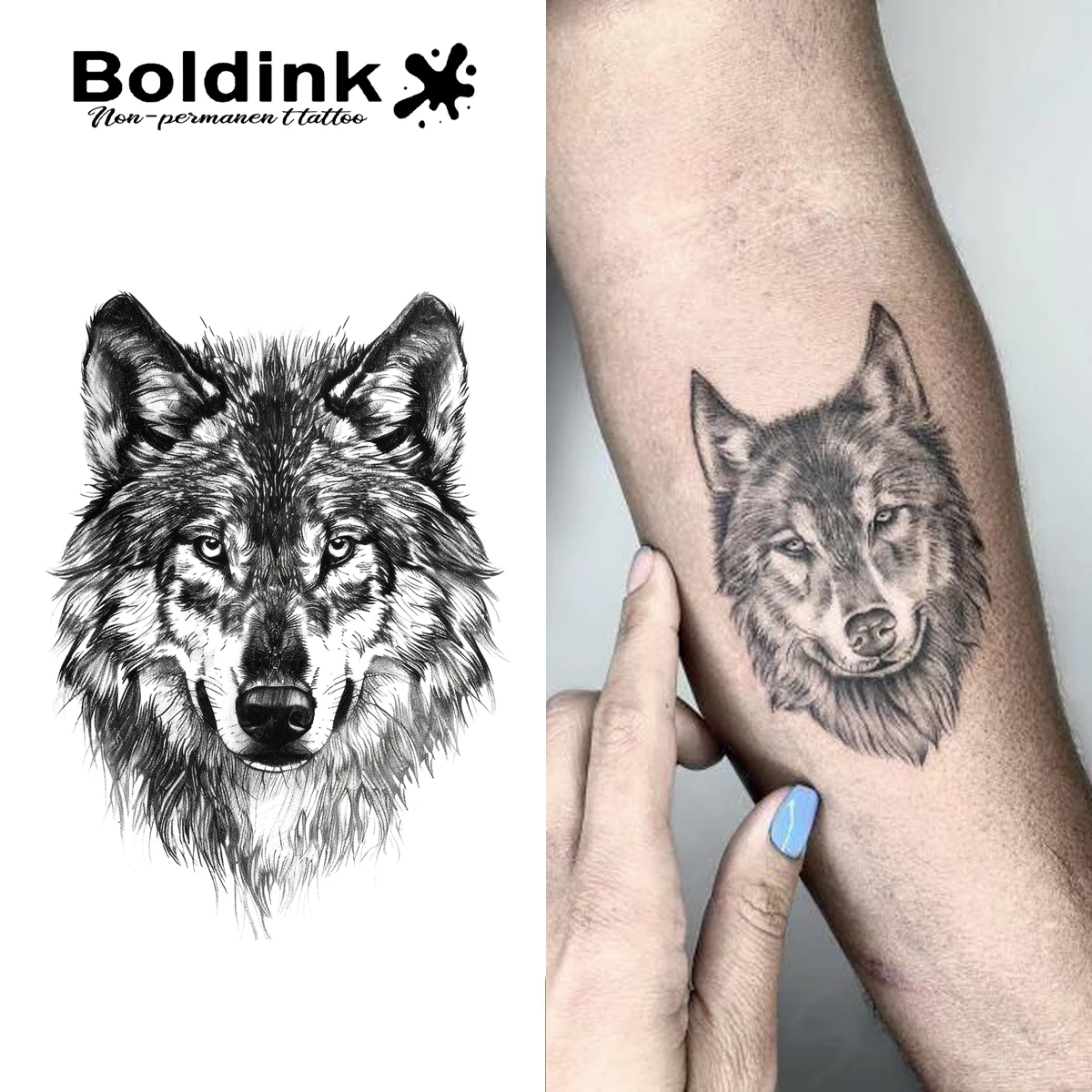 

Boldink Animal collection Temporary Tattoo,Lasts To 15 Days New Technology Magic Waterproof Semi Permanent Sticker.
