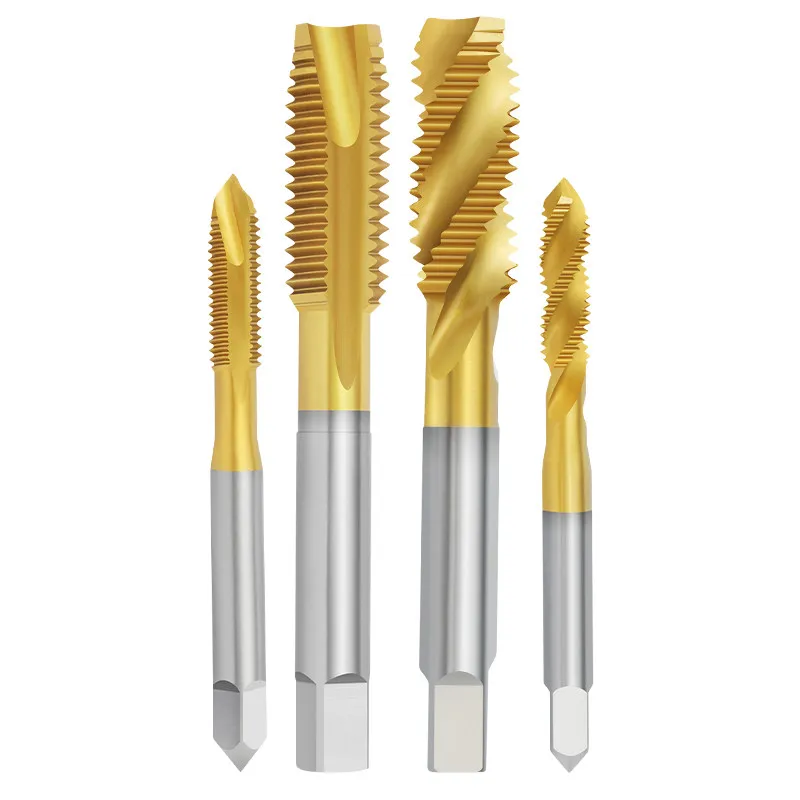 10PCS M2-M20 TiN Tap Spiral Cobalt-containing Titanium-plated Stainless Steel Special Tip Tapping Bit M3m4m5m6m8m10
