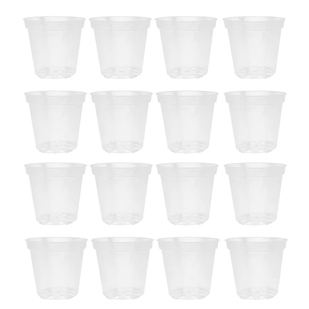 40Pcs 3 Inch Mini Transparent Orchid Pots Plastic Flower Containers with Drainage Holes for Phalaenopsis Root Monitoring Indoor
