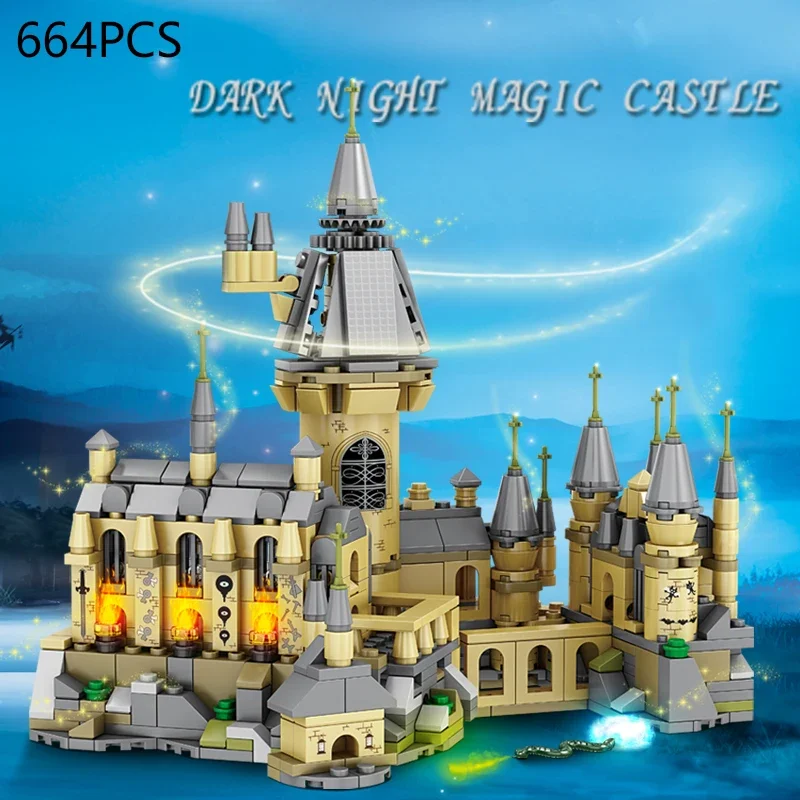 

664PCS Dark Night Magic Castle Building Blocks City View Fairy Tale Castle Model Bricks Decoration Children's Christmas Gifts