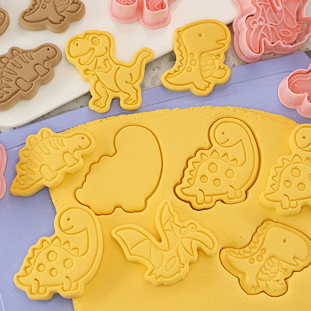 Cookies Cutter 8 pieces Unicorn Dough Stamp Plastic 3D Cartoon Pressable Biscuit Mold Kitchen Baking Pastry Bakeware