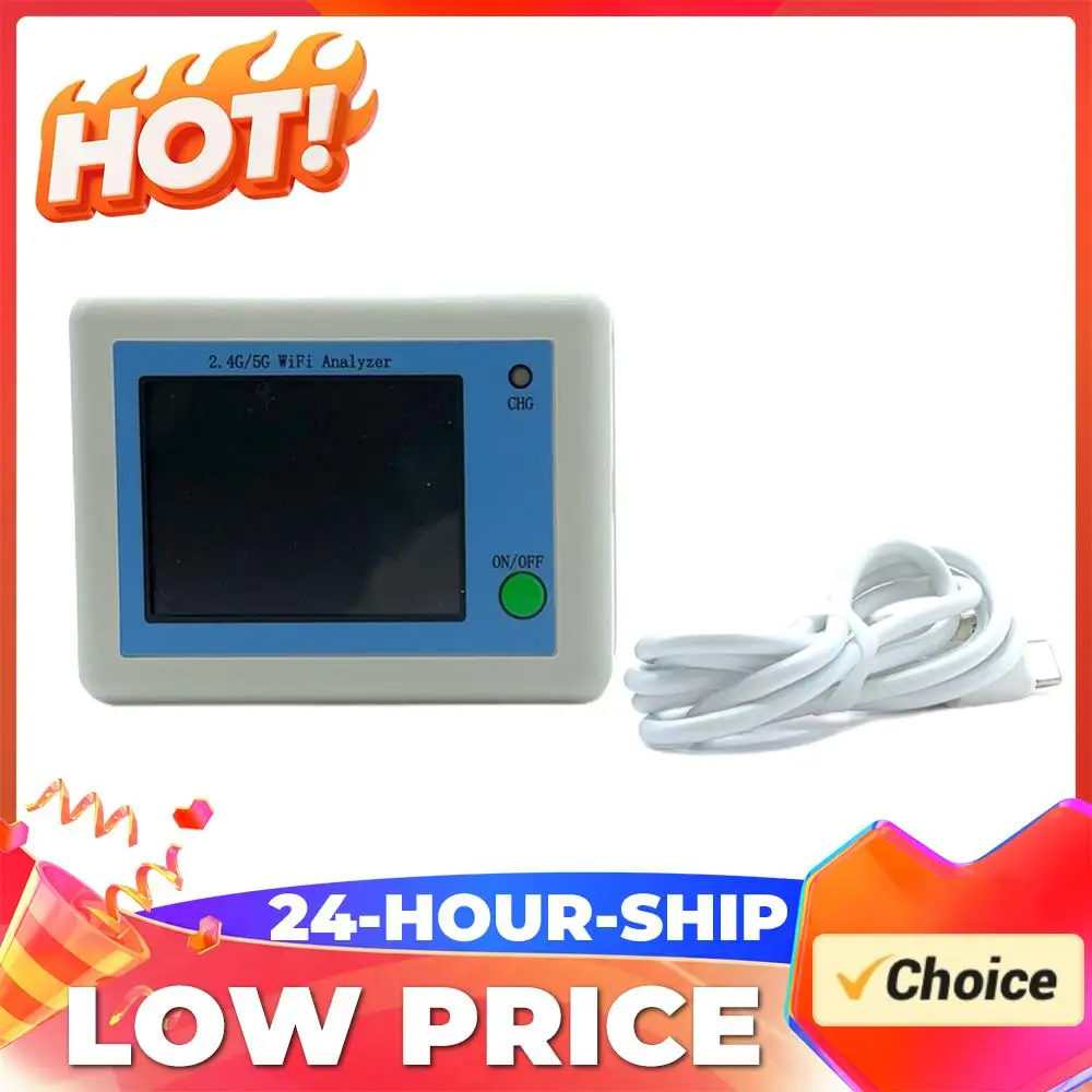 

Двухдиапазонный сканер каналов Wi-Fi 2.4G/5G, сканер сигналов Wi-Fi, аккумулятор 600 мАч, 2.4-дюймовый TFT-дисплей, помощник по управлению маршрутизатором