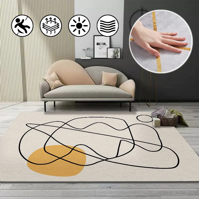 

Modern Morandi Style Living Room Rug Fresh and Minimalist Design Bedroom Bedside Carpet Nordic Rectangular Decorative Floor Mat