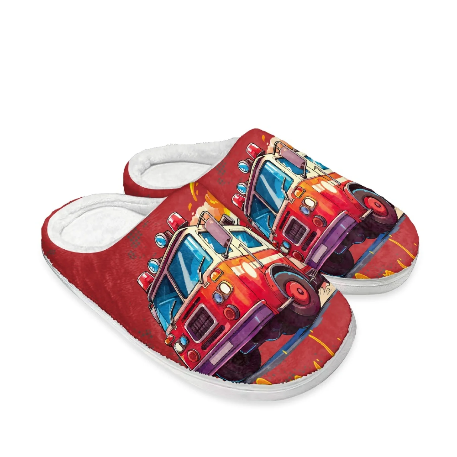 PENSTROLL Fire Truck Flame Art Wfh Cozy Essentials Slippers Cotton Slippers for House Cozy Winter Gifts For Women Slippers