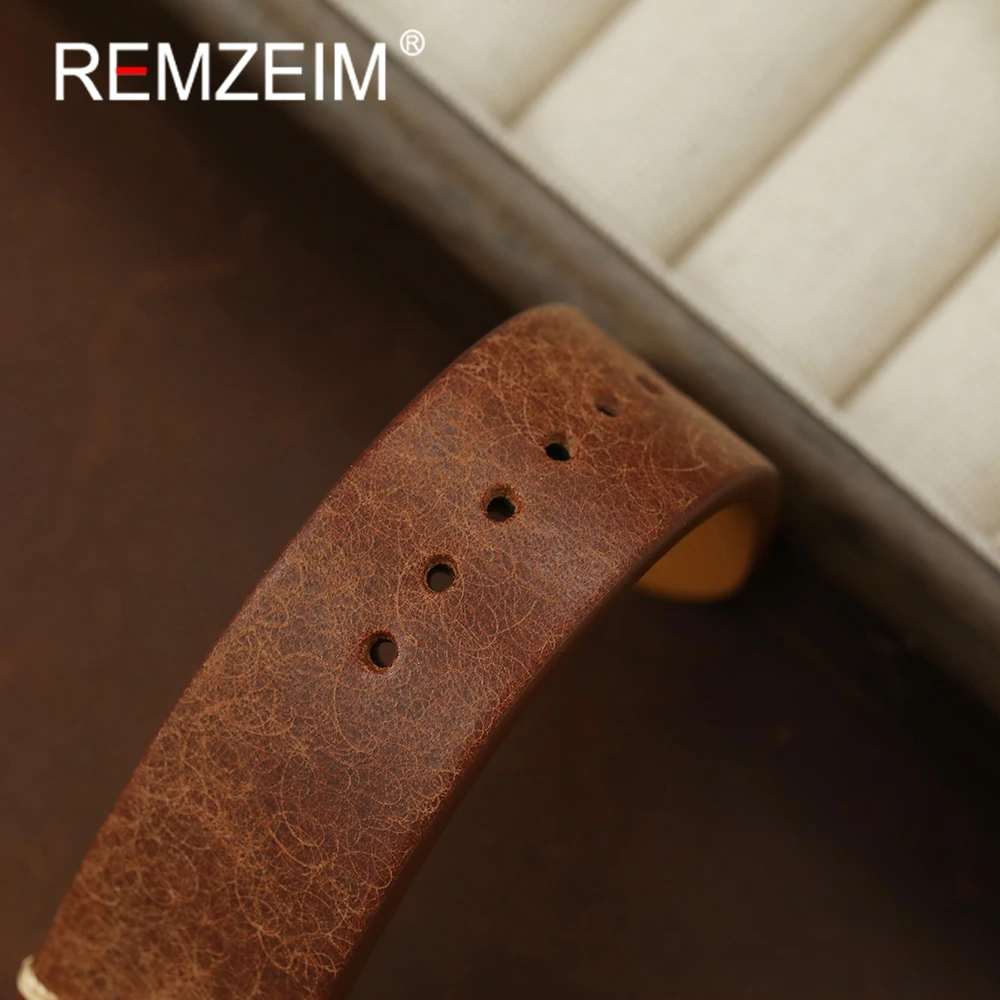 Верхний слой из воловьей кожи, ремешки для часов из натуральной кожи, 20 мм, 22 мм, сменные ремешки для часов в стиле ретро, аксессуары для часов