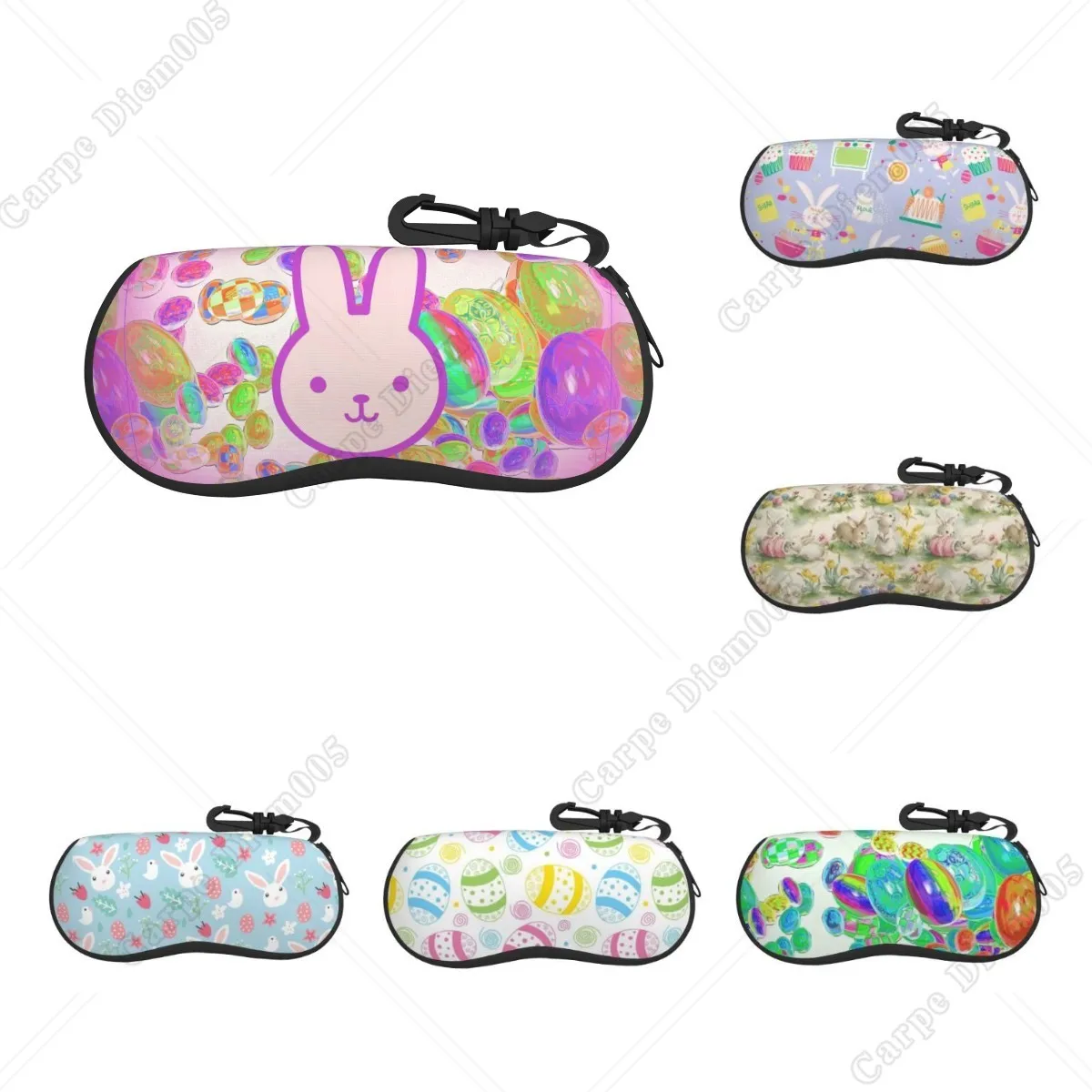 

Colorful Easter Eggs Bunny Glasses Bag Sunglasses Pouch Cute Women Sunglasses Case Eyewear Accessories Print One Size 1pc