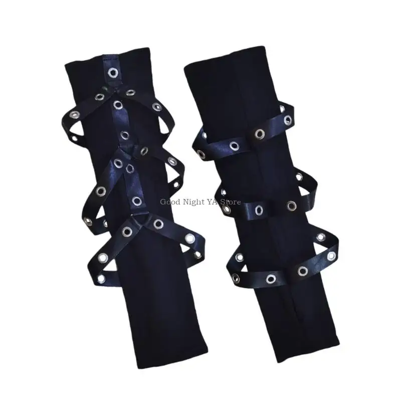 Trendy Dark Themed Arm Gloves Breathable Fabric For Daily Wear And Costumes
