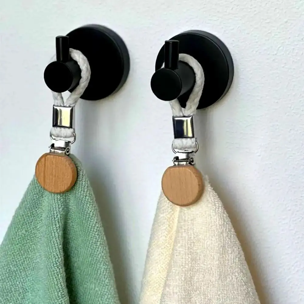 

4Pcs Braided Towel Hanging Clips Cotton Loop Wear-resistant Small Woven Rope Clamps Portable Convenient Hand Towel Hanger
