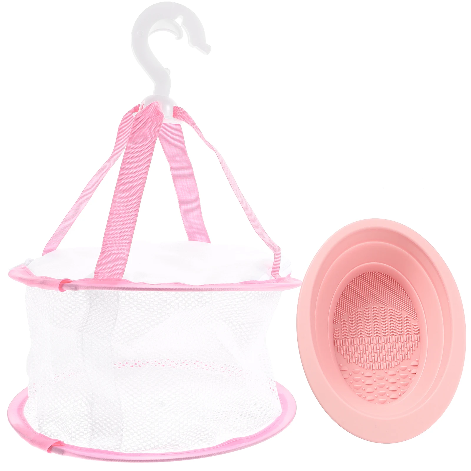 Conjunto de escova de maquiagem roxo tigela rede de secagem grande capacidade limpador purificador esteira puff ferramentas silicone maquiagem escova almofada de limpeza