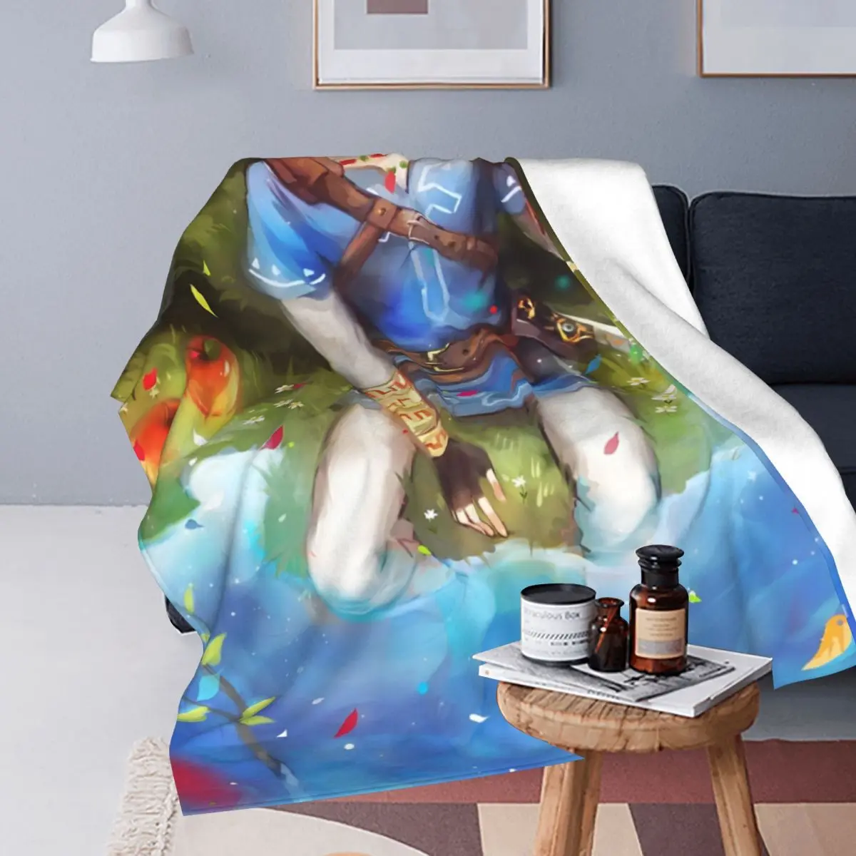 Game Z-Zelda Link Cartoon Blankets Flannel All Season Multifunction Lightweight Throw Blanket for Bed Travel Rug Piece