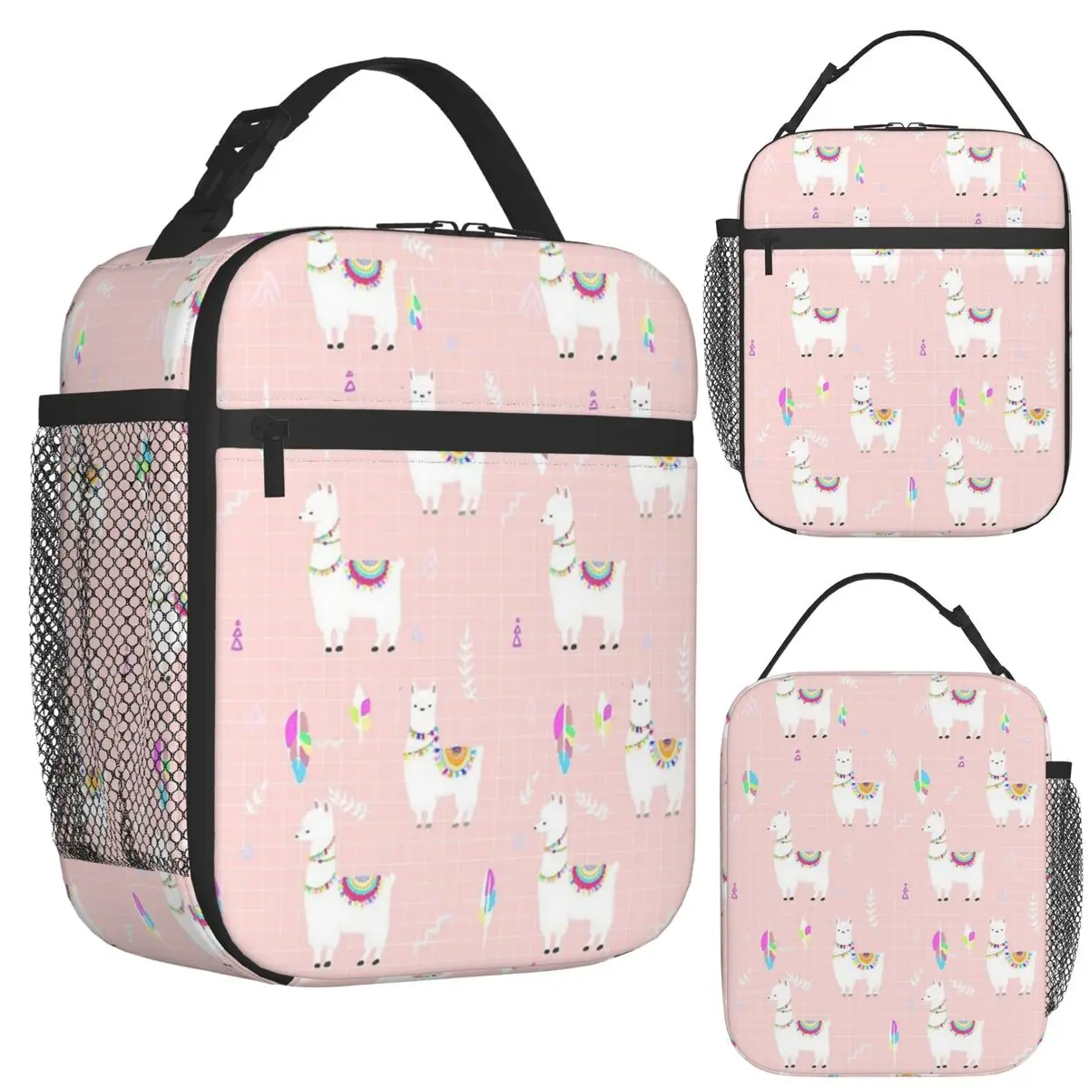 

Llama Alpaca Animal Insulated Lunch Bag for School Bento Storage Food Boxes Portable Container Cooler Thermal Lunch Box Tote