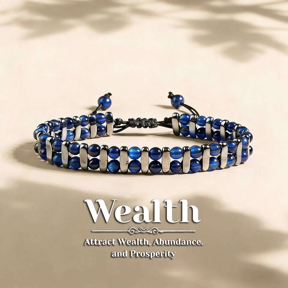 Handmade Double-Layer Blue Tiger Eye Braided Bracelet, Stretchable and Skin Friendly Natural Stone Jewelry, Unisex Jewelry Gift
